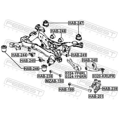 FEBEST Lagerung, Differential HAB-248 für HONDA