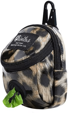 Inspire Picks Portable Dog Treat Training Pouch With Poop Bag Dispenser leopard Print
