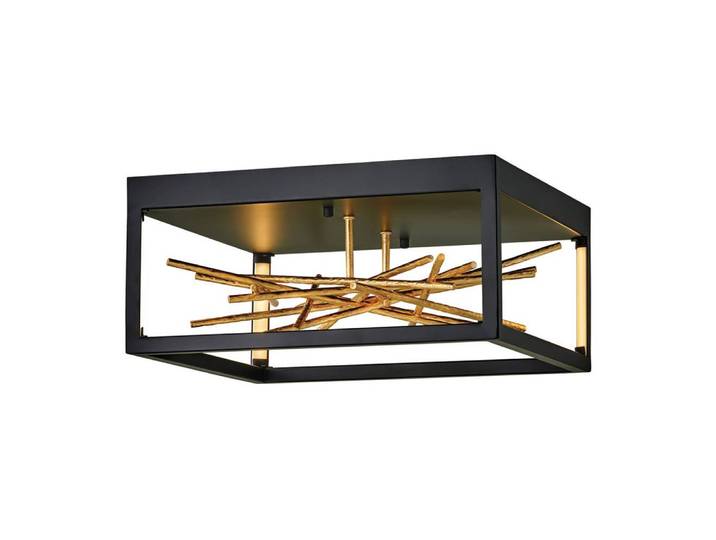 Elstead Styx LED Deckenleuchte 22cm Schwarz und vergoldetes Gold