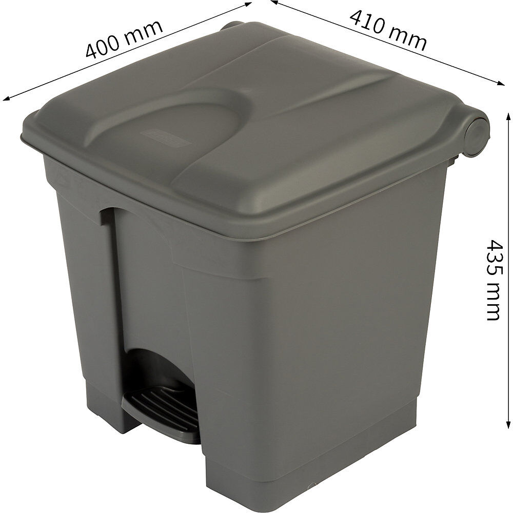 Treteimer, Volumen 30 l, BxHxT 410 x 435 x 400 mm, grau Probbax