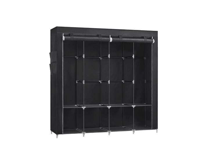 Hansiro Stoffschrank Nouakchott, Schwarz, Kunststoff, 170x167x45 cm, Schlafzimmer, Kleiderschränke, Schrankzubehör