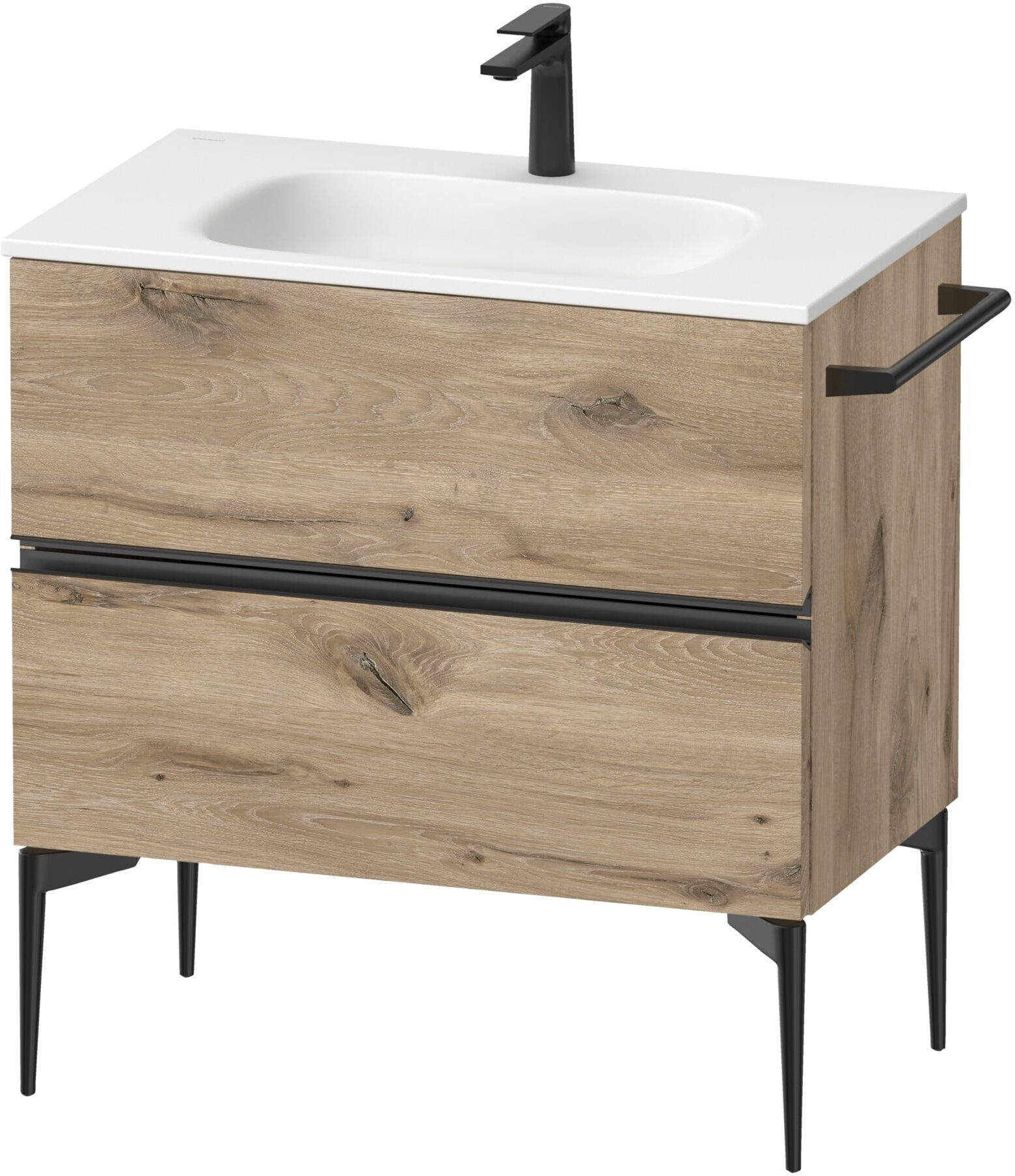 Duravit Waschtischunterschrank wandhängend Sivida 81x59,2x47,7cm, 2 Schub., E Marm, Gr. sw (SV46510BD550000)