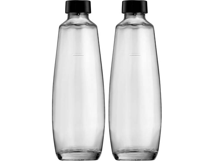 Wassersprudler Flasche SODASTREAM DuoPack , transparent, 1.000ml, Glas, Karaffen, Wassersprudler Flasche, 1L Glasflache, Ersatzflaschen Für SodaStream DUO, 2x 1L