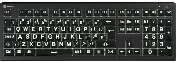 Logic Keyboards Largeprint ASTRA 2 Backlit Keyboard Windows - Black