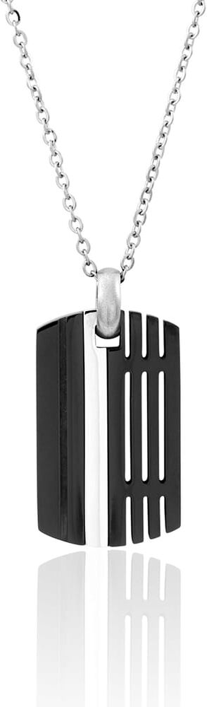 Collier Cleor En Acier Blanc Homme
