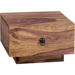 NACHTTISCH Massivholz Schublade Landhausstil Handgefertigt NAKO, Braun 40x40x25 cm