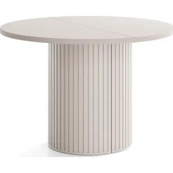 ESSTISCH Norin rund ausziehbar verlängerbar, Beige 100-188/100/75 cm