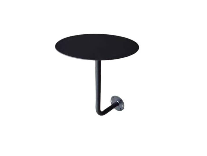 An Der Wand Montierter Kleiner Runder Tisch for Café Milk Tea Shop Eckkabine, platzsparende Wandmontage an der Bistrotheke(35X45CM black iron)