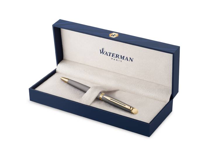 Waterman Stylo bille métallique Hémisphère - Habillage doré / Corps gris