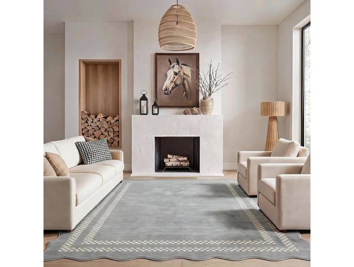 Tapis de salon - LITTLE TREE - Little Tree - 200 x 300 cm - Motif Vagues Modernes - Anti-dérapant