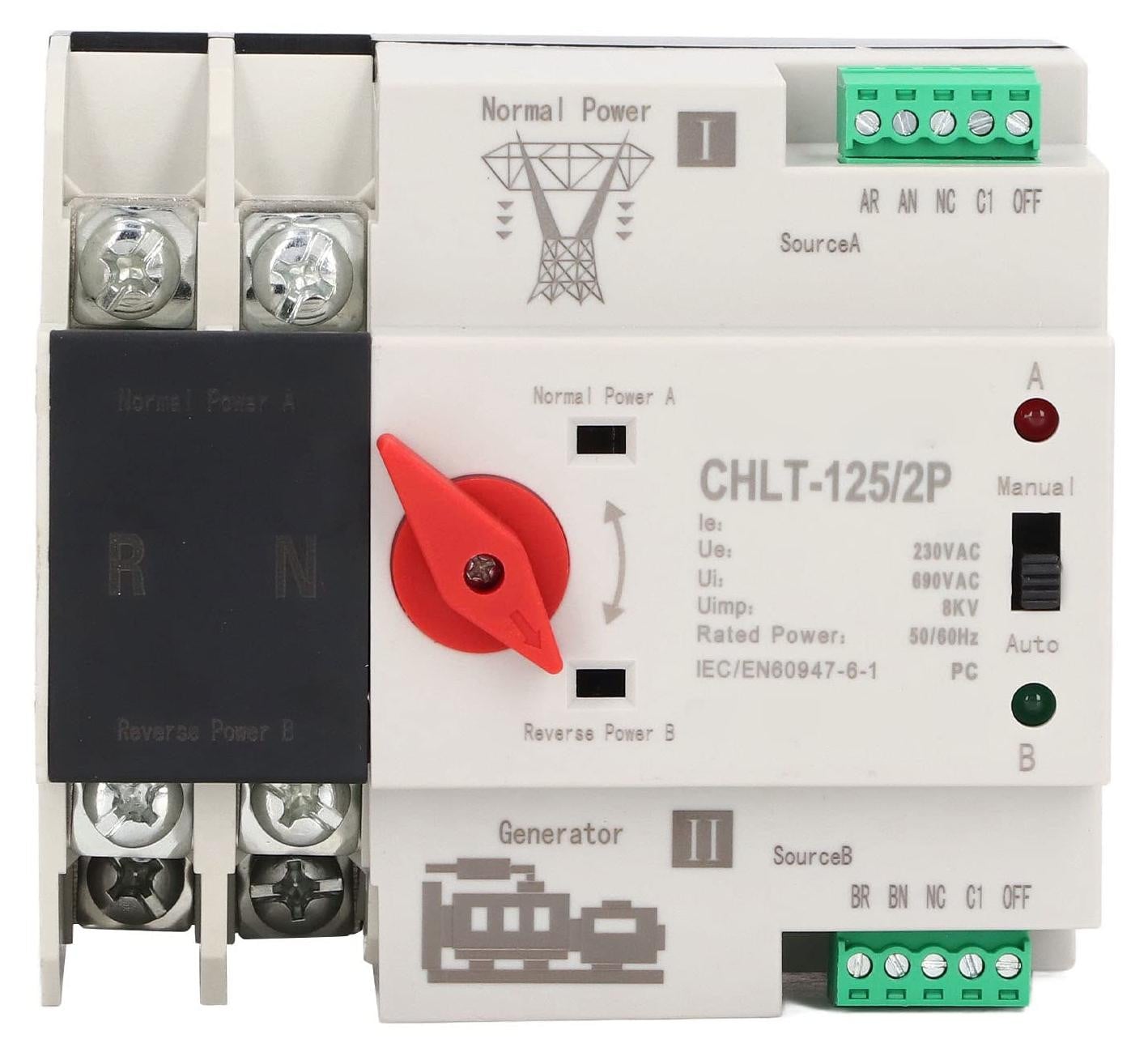 Dripio Automatische wisselschakelaar 2P, 230V AC, 100A