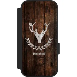 Nivocase Klapphülle für Google Pixel 10 Pro Handyhülle aus Kunst Leder NIVOflip schwarz Hirsch Holz (Google Pixel 10 Pro), Smartphone Hülle, Schwarz