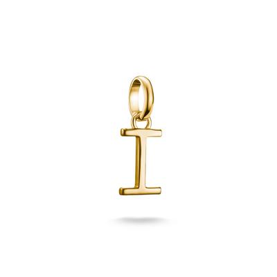 Charm Buchstabe THOMAS SABO "Charm Alphabet/Buchstabe - Connect", gold (gelbgoldfarben), Charms, Damen, I, Silber 925 (recycelt)
