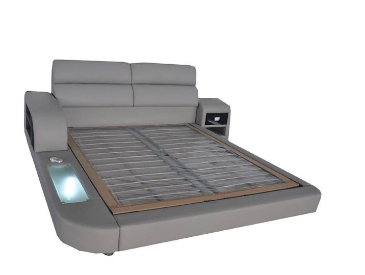JVmoebel Polsterbett Luxus Leder Bett mit USB-Anschlüssen und modernem Design (Bett LB8805), Made in Europa