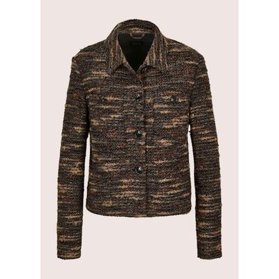 Jackenblazer MADELEINE "Blazer Tweed-Blazer im Boxy-Cut", Damen, Gr. 36, braun (braun, multicolor), Modern, regular fit, V-Ausschnitt, Blazer