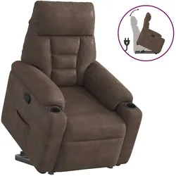 vidaXL, Sessel, Relaxsessel mit Aufstehhilfe Braun Mikrofasergewebe