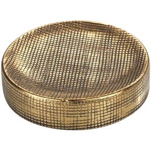 Wenko Seifenschale Rivara Gold 24402100, gold, aus Keramik, Ø 10 cm