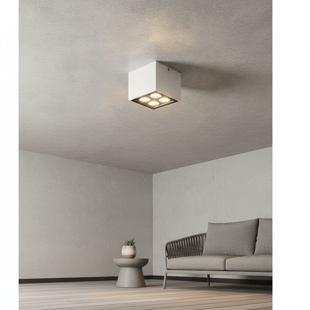 Lyora Plafondlamp Jax vierkant wit 8cm