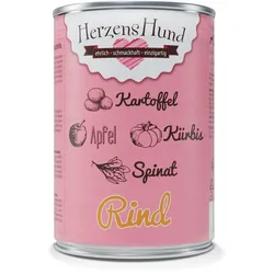 Herzenshund Rind mit Kartoffel, Kürbis, Apfel, Spinat, Leinöl | 12x 400g