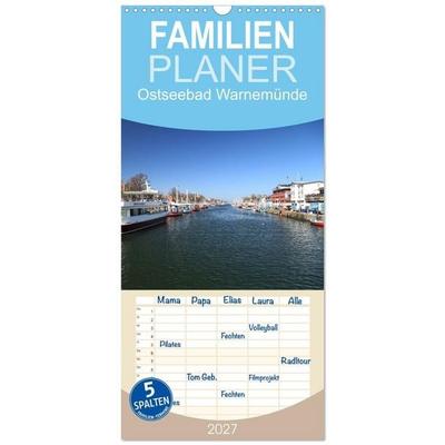 Familienplaner 2027 - Ostseebad Warnemünde mit 5 Spalten (Wandkalender, 21 x 45 cm) CALVENDO