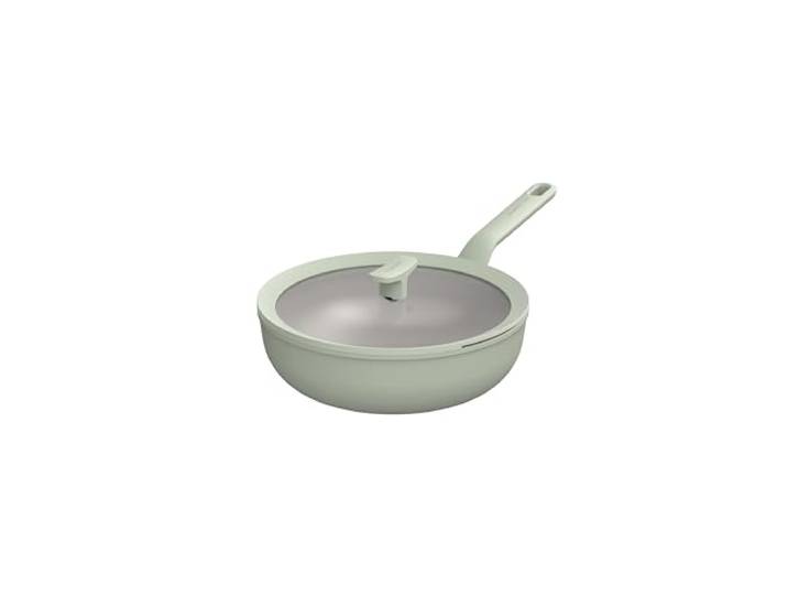 Berghoff Leo Balance Wok Pfanne (28cm) - Wok mit Deckel - Antihaft Wokpfanne - für alle Herdarten - Sage