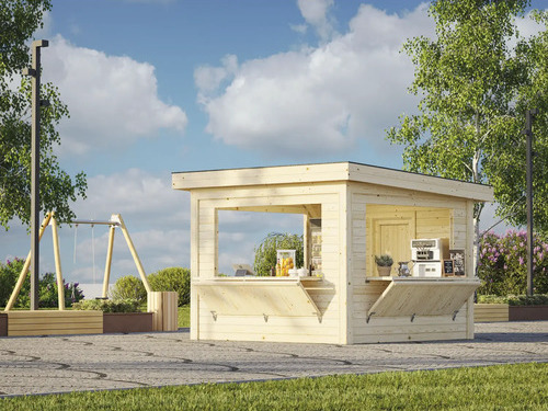 Marktstand Palmako Lenna 8,3 m² Set 306 300 x 300 cm natur