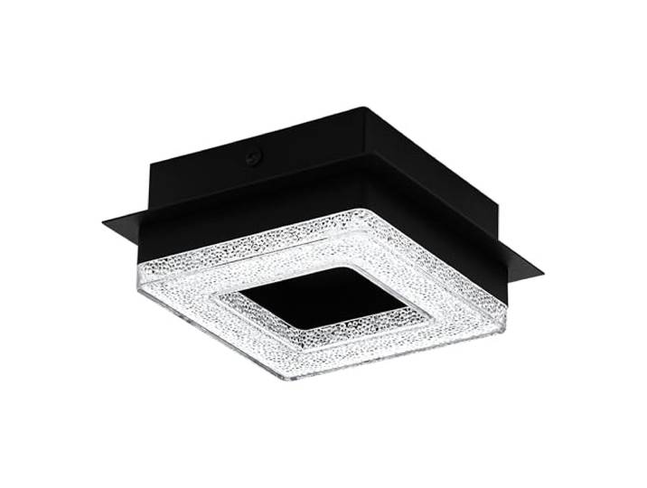 Eglo LED Plafonnier Fradelo 1\, Applique murale 1 flamme\, Lampe de plafond en acier et plastique avec effet cristal en noir\, transparent\, Lampe salon\, lumière blanc chaud