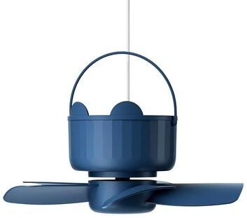 Inspired Living WhisperCool USB Ceiling Fan With Timer & 3 Speed Control For Baby Rooms And Small Spaces blue