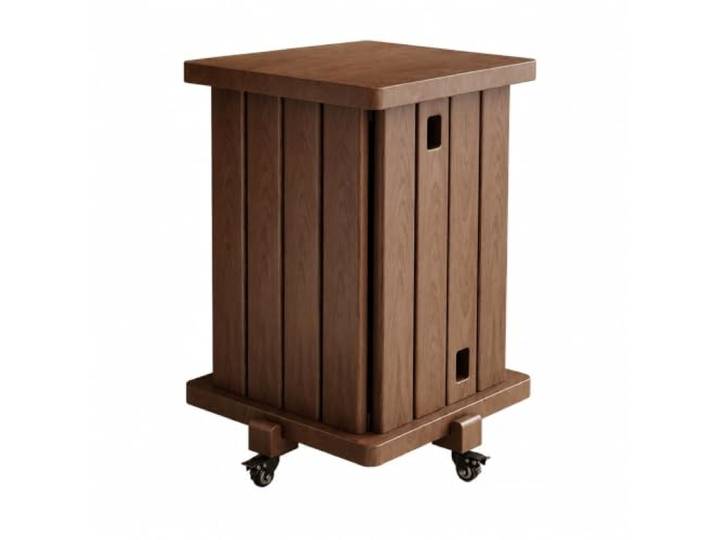YDHFCD Vielseitiges Holz-Stapelhocker-Set mit Lenkrollen Stapelbares Design für platzsparende Lagerung, 360-Grad-Rollen, Massivholz(Style 8 33x52cm)
