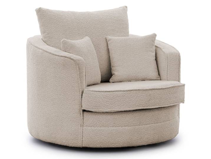 Fauteuil pivotant rotatif à 360° en tissu bouclé