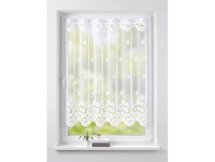Kleinfenster-Store mit Stangendurchzug, Weiss, Größe 898 (H120xB165 cm)