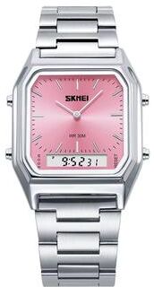 Inspired Finds SKMEI Dual Display 3 Time Waterproof Digital Sports Watch pink