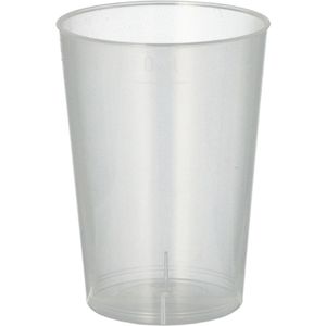 Papstar Trinkbecher 16134, transparent, PP, Kunststoff, Mehrweg, unzerbrechlich, 0,1 l, 40 Stück