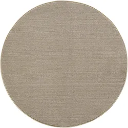Carpetsale24 Runder Teppich 120 cm Beige, Einfarbig & Pflegeleicht, Weicher Schlingenflor für Flur oder unter Beistelltisch, Modern & Dekorativ