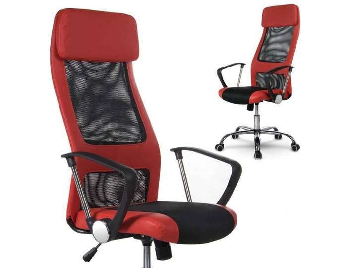 Fauteuil de bureau - JANSPORT - Sofotel Rio - Rouge - Micro-maille - Réglable en hauteur