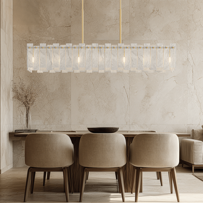 Velina Pendant   Linear Alabaster Pendant   Warm White (3000k) / Small   Bedroom Lighting   Living Room Lighting   MOD LIGHTING