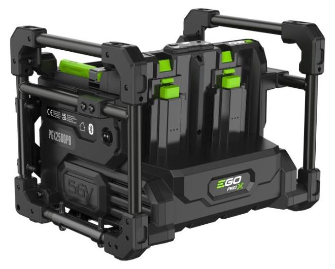 EGO Powerbank PGX2500PB 2500W Off-Grid-Ladeleistung, 3 Akkuanschlüsse, schnelle Ladezeiten, 518x417x408mm