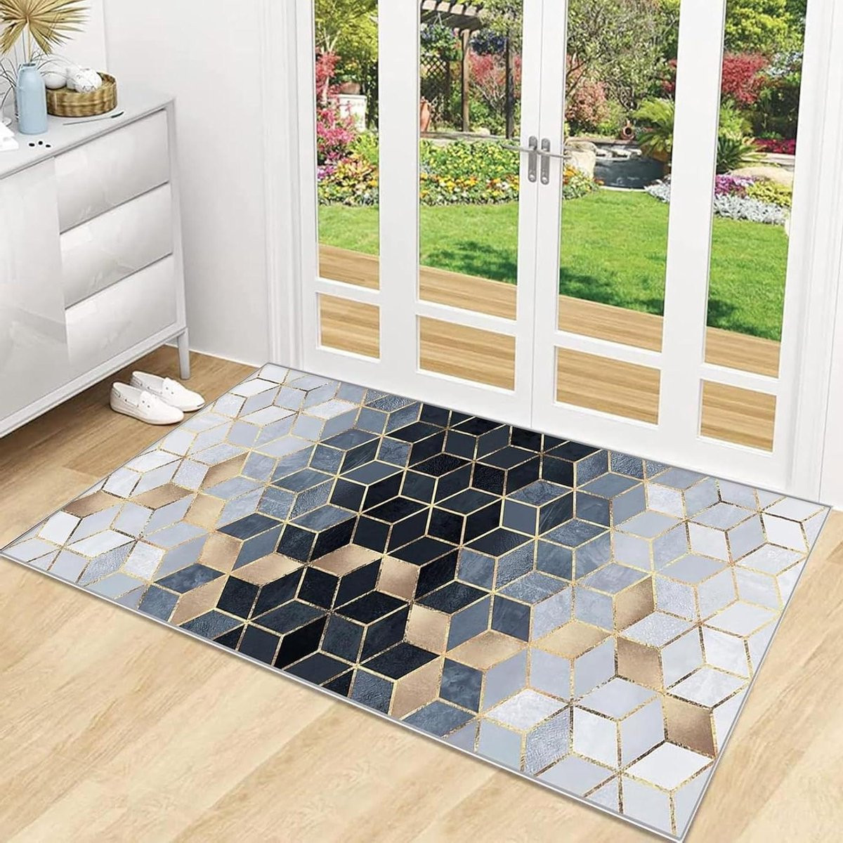 Abstract Gangtapijt Loper met Antislip Onderkant - Modern Vloerkleed Runner - 55 x 180 cm