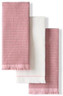 KitchenAid Gourmet Series Gridlines Kitchen Towels 3-Pack Set, 100% Cotton Absorbent - 18""x28"""