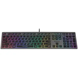 A4Tech A4T FStyler FX60H (Neonbeleuchtung) (US, Kabelgebunden), Tastatur, Grau
