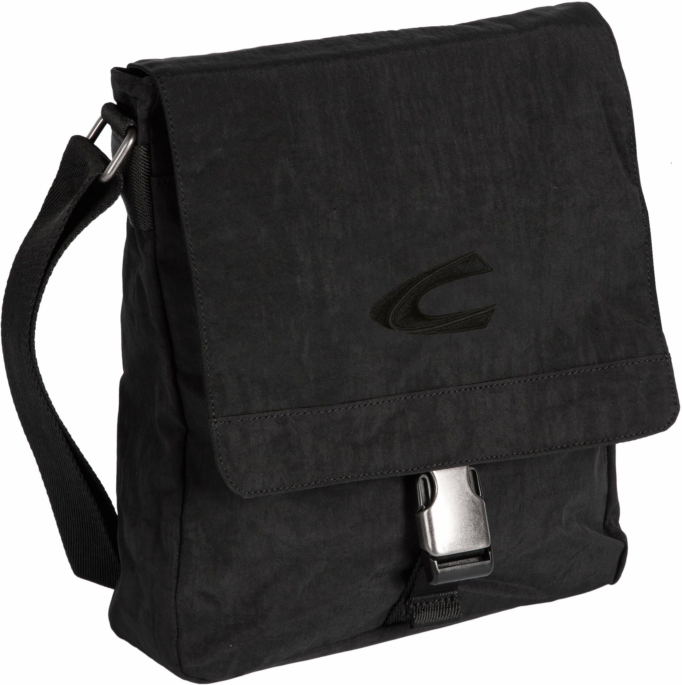 Umhängetasche CAMEL ACTIVE "Journey", Herren, Gr. B/H/T: 22cm x 26cm x 7cm, schwarz, Nylon, aufgeraut, bestickt, clean, unifarben, Taschen Umhängetasche, aus leichtem robusten Nylon, funktional perfekt für alle Lebenslagen schwarz B/H/T: 22cm x 26cm x 7cm