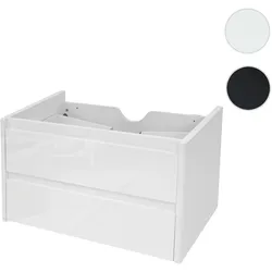 Waschbeckenunterschrank HWC-B19, Waschtischunterschrank Waschtisch Badezimmer, hochglanz Soft-Close 50x80cm ~ weiß