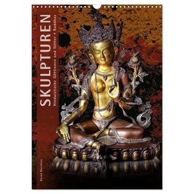 SKULPTUREN Hinduistische Göttinnen und Götter • Buddhas (Wandkalender 2026 DIN A3 hoch), CALVENDO Monatskalender
