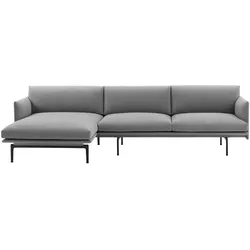 Muuto Outline Sofa Chaise Longue, links, fiord 151 / schwarz