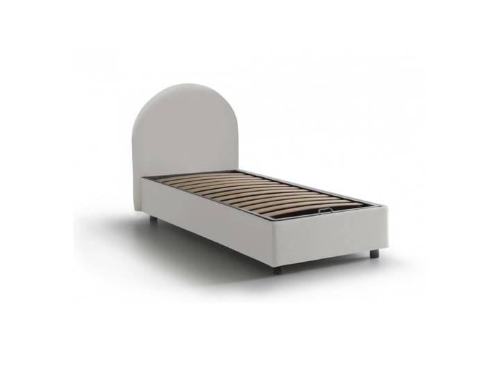 Lit simple en tissu blanc 80x190 cm