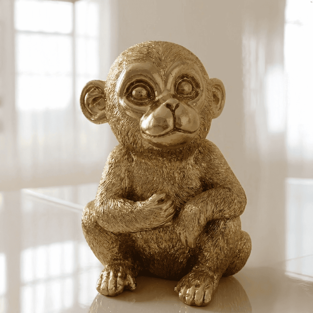 Decorative Gold Monkey Ornament