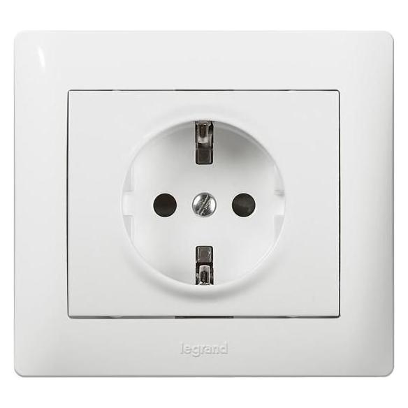 Legrand Galea Schuko-Steckdose Kombi 771063 mit erh. Ber.-sch. / ultraweiss (771063)