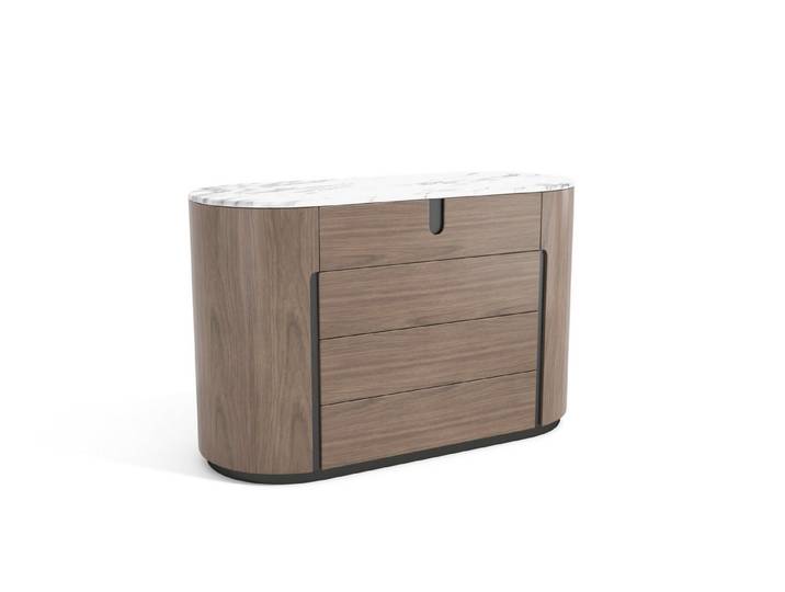 Livin Hill Kommode Silario, edles Furnier in Walnuss mit Soft-Close-Komfort