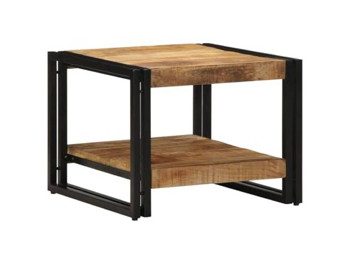 KKgypkn Couchtisch 50x50x38 cm Massives Mangoholz Eisengestell, pflegeleicht, vielseitig als Beistelltisch oder Sofatisch