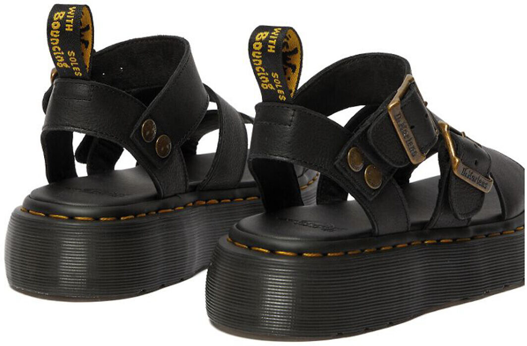 DR. MARTENS Sandales plateforme Gryphon Quad cuir Pisa